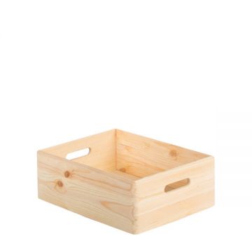 Caja apilable de madera de pino maciza Astigarraga 14x40x30cm