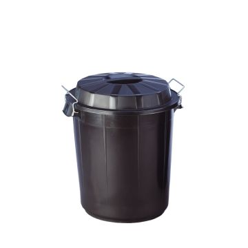 Cubo de basura 50L Denox Negro con tapa