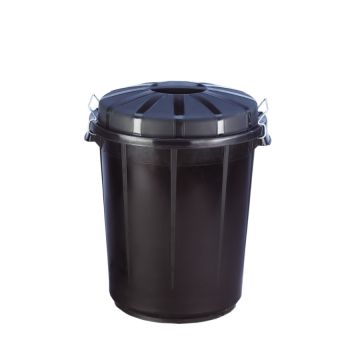 Cubo de basura 70L Denox Negro con tapa