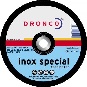 DRONCO AS30TINOX-125 - Disco de corte metal AS 30 T INOX Special, 125 x 2,5 mm