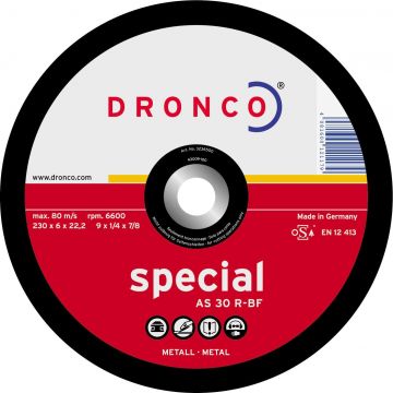 DRONCO AS30R-115 - Disco de desbaste AS 30 R Special-metal, 115 x 6 mm