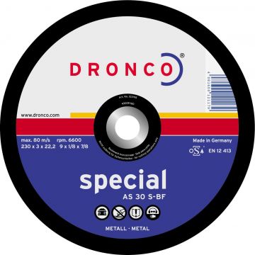 DRONCO AS30S-300FH/22 - Disco de corte metal AS 30 S-FH Special, 300 x 3,5 x 22,23 mm