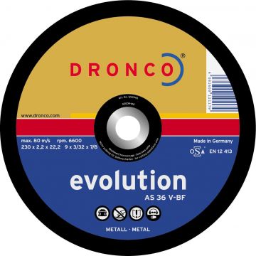 DRONCO AS36V-115 - Disco de corte metal AS 36 V Evolution, 115 x 2,2 mm