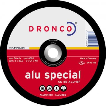 DRONCO AS46ALU-115 - Disco de desbaste AS 46 ALU Special-metal, 115 x 6 mm