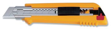 OLFA PL-1 - Cúter con bloqueo automático, mecanismo de cambio automático de cuchilla con cargador para 6 cuchillas y cuchilla de 18 mm