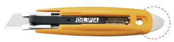OLFA SK-9 - Cúter de seguridad con púa de metal duro y cuchilla trapezoidal de 17,5 mm