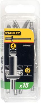 Remaches de aluminio 4 x 12,5mm (15 u.) Stanley