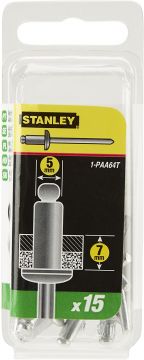 Remaches de aluminio 5 x 6,5mm (15 u.) Stanley