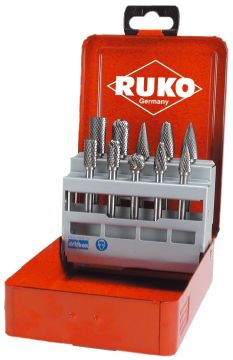 RUKO 116003 - Juego de 10 fresas de metal duro con vástago de 6 mm
