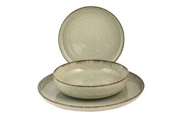 Vajilla de porcelana de 12 piezas Pearl Verde