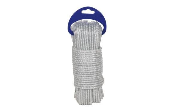 Cuerda Tendedero Exterior. Cuerda Plástico para Tender Ropa Exterior,  Jardinería, Agricultura. Fabricada en España. 5mm*25M. Blanco.