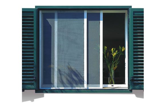 Mosquitera para puerta corredera (An x Al: 100 x 220 cm, Color bastidor:  Blanco, Puertas)